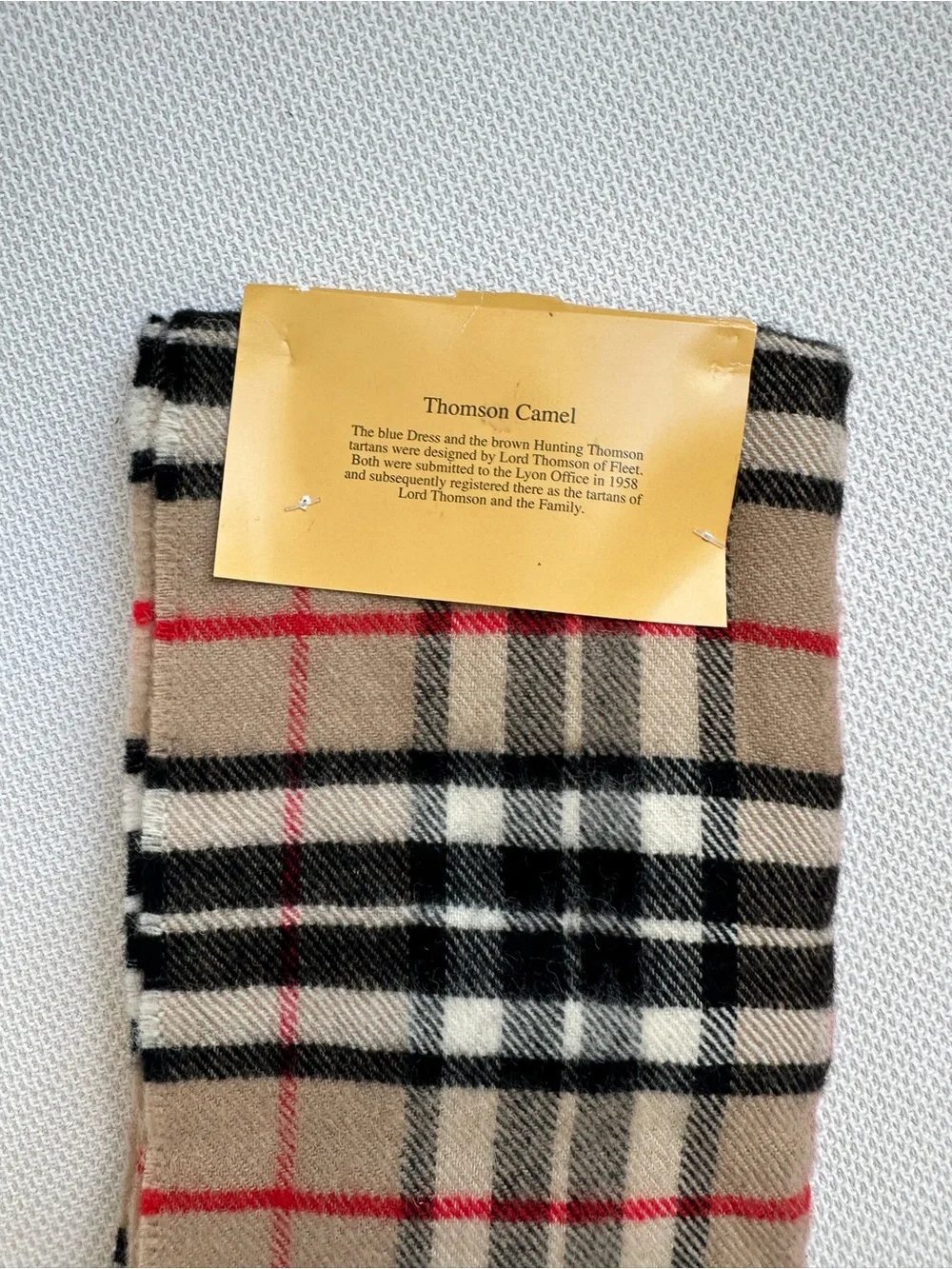 NWT 100% Lambswool Ingles Buchanan Plaid Tartan Scotland Thomson Camel Plaid Tan